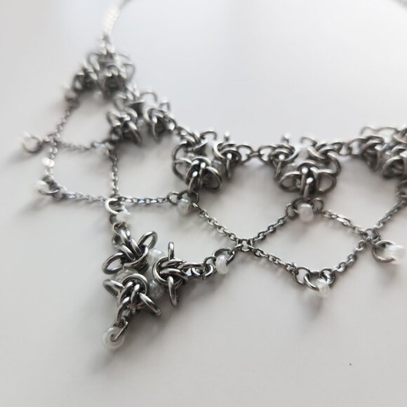 Vintage antique fairy princess chandelier necklace with a small silver chain - Picture 10 of 11